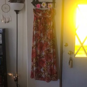 Hawaiian floral maxi dress